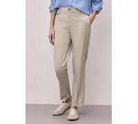 Chinohose STREET ONE, Damen, Gr. 32, Länge 28, beige (buff grau), Web, 97% Baumwolle, 3% Elasthan, unifarben, comfort fit normal, Hosen Chinohose, soft (61027819-32) buff grau