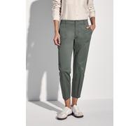 Chinohose STREET ONE, Damen, Gr. 32, Länge 28, grün (muse grün), Web, 97% Baumwolle, 3% Elasthan, unifarben, comfort fit lang, Hosen, mit Elastikbund (79909951-32) muse grün