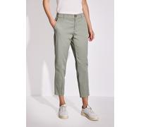 Chinohose STREET ONE, Damen, Gr. 32, Länge 28, grün (pastel grün), Web, 97% Baumwolle, 3% Elasthan, unifarben, comfort fit knöchelfrei, Hosen Chinohose, Middle Waist (31629221-32) pastel grün