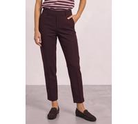 Chinohose STREET ONE, Damen, Gr. 36, Länge 28, braun (vintage ruby), Stoff, 58% Viskose, 37% Polyamid, 5% Elasthan, unifarben, comfort fit knöchellang, Hosen Chinohose, 5-Pocket-Style, Topseller (9010