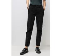 Chinohose STREET ONE "Velvet", Damen, Gr. 36, Länge 30, schwarz, Web, Obermaterial: 98% Baumwolle, 2% Elasthan. Futter: 100% Polyester, unifarben, regular fit lang, Hosen Chinohose, mit Taschen (86931