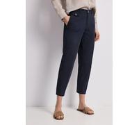 Chinohose STREET ONE, Damen, Gr. 38, Länge 28, blau (tiefblau), Web, 97% Baumwolle, 3% Elasthan, unifarben, comfort fit normal, Hosen Chinohose, soft, Topseller (69598916-38) tiefblau