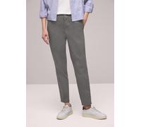Chinohose STREET ONE, Damen, Gr. 38, Länge 30, overcast grau, Web, 97% Baumwolle, 3% Elasthan, unifarben, comfort fit normal, Hosen Chinohose, soft (84323210-38) overcast grau