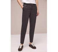 Chinohose STREET ONE, Damen, Gr. 40, Länge 28, deep earth, Web, Obermaterial: 97% Baumwolle, 3% Elasthan. Futter: 100% Polyester, unifarben, regular fit lang, Hosen Chinohose, aus Twillstoff (16111763