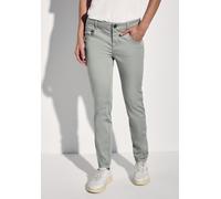 Chinohose STREET ONE, Damen, Gr. 40, Länge 30, grün (pastel grün), Web, 97% Baumwolle, 3% Elasthan, unifarben, slim fit knöchelfrei, Hosen Chinohose, Middle Waist (73550614-40) pastel grün