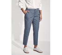 Chinohose STREET ONE, Damen, Gr. 44, Länge 28, blau (velvet sky blau), Web, 97% Baumwolle, 3% Elasthan, unifarben, comfort fit knöchelfrei, Hosen Chinohose, Middle Waist (84470819-44) velvet sky blau