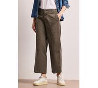 Chinohose STREET ONE, Damen, Gr. 44, Länge 28, braun (cold brew braun), Web, 97% Baumwolle, 3% Elasthan, unifarben, comfort fit knöchelfrei, Hosen Chinohose, Middle Waist (63077637-44) cold brew braun