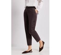 Chinohose STREET ONE, Damen, Gr. 44, Länge 28, deep earth, Web, 97% Baumwolle, 3% Elasthan, unifarben, comfort fit lang, Hosen Chinohose, Middle Waist (64741618-44) deep earth