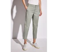 Chinohose STREET ONE, Damen, Gr. 44, Länge 28, grün (pastel grün), Web, Twill, Obermaterial: 97% Baumwolle, 3% Elasthan, unifarben, casual, regular fit knöchelfrei, Hosen (72147741-44) pastel grün