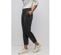 Chinohose STREET ONE, Damen, Gr. 46, Länge 28, grau (schwarz), Stoff, 48% Viskose, 29% Nylon, 15% Polyester, 8% Elasthan, meliert, comfort fit lang, Hosen Chinohose, Middle Waist (50648216-46) schwarz