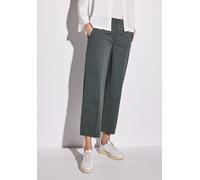 Chinohose STREET ONE, Damen, Gr. 46, Länge 28, grün (marshy grün), Web, Obermaterial: 97% Baumwolle, 3% Elasthan, unifarben, straight fit knöchelfrei, Hosen Chinohose, mit elastischem Bund hinten (110