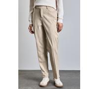 Chinohose STREET ONE, Damen, Gr. 46, Länge 30, beige (honey sand meliert), Stoff, 73% Polyester, 22% Viskose, 5% Elasthan, unifarben, casual, comfort fit lang, Hosen, High Waist (16750405-46) honey sa