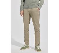 Chinohose STREET ONE MEN, Herren, Gr. 32, Länge 32, warm sand, Web, 98% Baumwolle, 2% Elasthan, unifarben, regular fit knöchellang, Hosen Chinohose, Middle Waist (37667365-32) warm sand