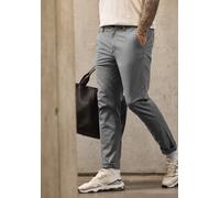 Chinohose STREET ONE MEN, Herren, Gr. 33, Länge 34, steel grau, Web, 98% Baumwolle, 2% Elasthan, unifarben, regular fit knöchellang, Hosen Chinohose, Middle Waist (89322416-33) steel grau