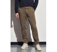 Chinohose STREET ONE MEN, Herren, Gr. 34, Länge 32, sepia braun, Web, 98% Baumwolle, 2% Elasthan, unifarben, regular fit lang, Hosen Chinohose, aus Baumwolle mit Stretchanteil (41675459-34) sepia brau