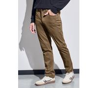 Chinohose STREET ONE MEN, Herren, Gr. 40, Länge 32, braun (sepia braun), Web, 97% Baumwolle, 3% Elasthan, unifarben, slim fit lang, Hosen Chinohose, 5-Pocket-Style (64760803-40) sepia braun