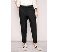 Chinohose STREET ONE STUDIO, Damen, Gr. 42, Länge 28, schwarz, Stoff, 66% Viskose, 34% Polyester, unifarben, comfort fit knöchelfrei, Hosen Chinohose, Middle Waist (92049760-42) schwarz