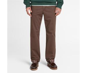Chinohose TIMBERLAND "CLAREMONT Twill Chino Pant (Straigh", Herren, Gr. 30, Länge 32, braun (chocolate braun), Obermaterial: 97% Baumwolle, 3% Elasthan, Hosen Chinohose, Twill-Chinohose, mit sportlich