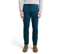 Chinohose TOM TAILOR DENIM, Herren, Gr. 31, Länge 32, deep pond grün, Web, Obermaterial: 97% Baumwolle, 3% Elasthan. Futter: 100% Baumwolle, unifarben, modisch, slim fit knöchellang, Hosen, mit Gürtel