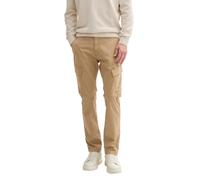 Chinohose TOM TAILOR, Herren, Gr. M, N-Gr, beige (everglade beige), Web, Obermaterial: 97% Baumwolle, 3% Elasthan, unifarben, regular fit normal, Hosen Chinohose, mit Cargo Taschen (10614902-M) evergl