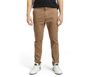 Chinohose TOM TAILOR "TOM TAILOR Travis - Slim", Herren, Gr. 32, Länge 34, braun (caribou beige), Web, Obermaterial: 98% Baumwolle, 2% Elasthan. Futter: 65% Polyester, 35% Baumwolle, unifarben, slim f