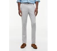 Chinohose TOMMY HILFIGER "BLEECKER OPEN STRUCTURE", Herren, Gr. 38, Länge 34, grau (october grau), Web, Obermaterial: 98% Baumwolle, 2% Elasthan, unifarben, slim fit lang, Hosen Chinohose, aus Stretch