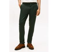 Chinohose TOMMY HILFIGER "BLEECKER PRINTED ST", Herren, Gr. 34, Länge 32, grün (riverbed grün), Web, Obermaterial: 97% Baumwolle, 3% Elasthan, slim fit normal, Hosen Chinohose, Slim Fit, strukturierte