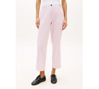 Chinohose TOMMY HILFIGER "CO GMD SLIM STRAIGHT CHINO", Damen, Gr. 38, N-Gr, lila powder, Web, Obermaterial: 65% Baumwolle, 33% Lyocell, 2% Elasthan, unifarben, straight fit lang, Hosen Chinohose, mit