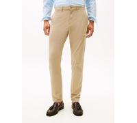 Chinohose TOMMY HILFIGER "CORE HARLEM ESSENTIAL", Herren, Gr. 36, Länge 32, grün (batique khaki), Twill, Obermaterial: 97% Baumwolle, 3% Elasthan, unifarben, normal, Hosen Chinohose, Tapered Fit (6961