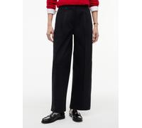 Chinohose TOMMY HILFIGER "COTTON BARREL PLEATED CHINO", Damen, Gr. 36, N-Gr, schwarz, Web, Obermaterial: 65% Baumwolle, 33% Lyocell, 2% Elasthan, unifarben, bequem lang, Hosen Chinohose, Baumwollmix,