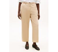 Chinohose TOMMY HILFIGER CURVE "CRV CO GMD SLIM STRAIGHT CHINO", Damen, Gr. 54, N-Gr, beige, Web, Obermaterial: 65% Baumwolle, 33% Lyocell, 2% Elasthan, unifarben, regular fit lang, Hosen Chinohose, i
