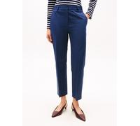 Chinohose TOMMY HILFIGER, Damen, Gr. 44, N-Gr, pitch blau, Web, Obermaterial: 65% Baumwolle, 33% Lyocell, 2% Elasthan, unifarben, slim fit 7/8-Länge, Hosen Chinohose, mit Bügelfalten (44160820-44) pit