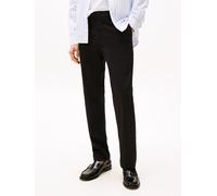 Chinohose TOMMY HILFIGER "DENTON CHINO 1985 PIMA COTTON", Damen, Gr. 34, Länge 32, schwarz, Twill, Obermaterial: 96% Baumwolle, 4% Elasthan, straight fit knöchellang, Hosen Chinohose, von der Kollekti