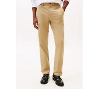 Chinohose TOMMY HILFIGER "DENTON KNIT TECH", Herren, Gr. 33, Länge 32, braun (camel), Web, Obermaterial: 57% Elastomultiester, 43% Polyester, unifarben, straight fit normal, Hosen Chinohose, Straight