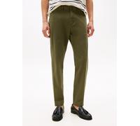 Chinohose TOMMY HILFIGER "HARLEM ESSENTIAL", Herren, Gr. 32, Länge 32, grün (dunkelgrünery), Twill, Obermaterial: 97% Baumwolle, 3% Elasthan, unifarben, schmal normal, Hosen Chinohose, Tapered Leg, Ba
