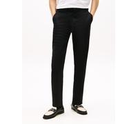Chinohose TOMMY HILFIGER "HARLEM ESSENTIAL", Herren, Gr. 34, Länge 34, schwarz, Twill, Obermaterial: 97% Baumwolle, 3% Elasthan, unifarben, schmal normal, Hosen Chinohose, Tapered Leg, Basic, schlicht