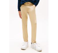 Chinohose TOMMY HILFIGER, Jungen, Gr. 92, N-Gr, gentle gold, Web, Obermaterial: 97% Baumwolle, 3% Elasthan, regular fit lang, Hosen Chinohose, Kinder bis 16 Jahre (41870357-92) gentle gold