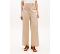 Chinohose TOMMY HILFIGER "PREPPY COTTON WIDE LEG CHINO", Damen, Gr. 40, N-Gr, beige, Web, Obermaterial: 65% Baumwolle, 33% Lyocell, 2% Elasthan, unifarben, lässig geschnitten lang, Hosen Chinohose, mi