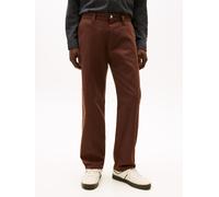 Chinohose TOMMY JEANS "SONNY COTTON DOBBY CHINO", Herren, Gr. 36, Länge 32, rich braun, Web, Obermaterial: 98% Baumwolle, 2% Elasthan, straight fit lang, Hosen Chinohose, Straight fit (84369267-36)