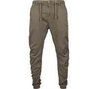 Chinohose URBAN CLASSICS "Urban Classics Herren Stretch Jogging Pants", Herren, Gr. L, US-Größen, olive, 98% Baumwolle, 2% Elasthan, unifarben, relaxed fit, Hosen Chinohose (48145645-L) olive