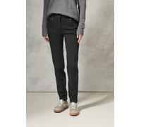 Chinos CECIL, Damen, Gr. 30, Länge 30, schwarz (deep charcoal grau), Web, 67% Baumwolle, 31% Viskose, 2% Elasthan, unifarben, slim fit lang, Hosen, High Waist (77376036-30) deep charcoal grau