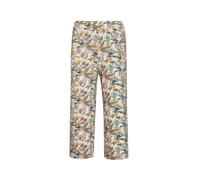 Chinos GOLDNER "Kurzgröße Attraktive Druckhose Louisa mit weichem Fall", Damen, Gr. 25, K-Gr, weiß (weiß, bunt, gemustert), Obermaterial: 95% Viskose CV. 5% Elasthan EL., normal, Hosen, Ohne (98131524