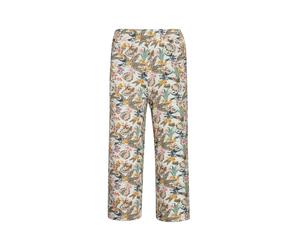 Chinos GOLDNER "Kurzgröße Attraktive Druckhose Louisa mit weichem Fall", Damen, Gr. 25, K-Gr, weiß (weiß, bunt, gemustert), Obermaterial: 95% Viskose CV. 5% Elasthan EL., normal, Hosen, Ohne (98131524