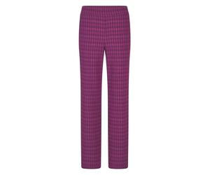 Chinos GOLDNER "Kurzgröße Elegante Schlupfhose mit weitem Bein", Damen, Gr. 24, K-Gr, pink (beere, gemustert), Obermaterial: 65% Viskose CV. 32% Polyamid PA. 3% Elasthan EL., weit, Hosen, stretchbeque