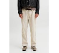 Chinos JACK & JONES "JPSTBILL DREW CHINO NOOS", Herren, Gr. 32, Länge 34, beige (string), Web, Obermaterial: 100% Baumwolle, unifarben, relaxed fit lang, Hosen, Baumwolle, weit geschnitten (90247652-3