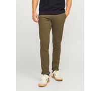 Chinos JACK & JONES "JPSTMARCO JJFURY ANA", Herren, Gr. 30, Länge 30, grün (olive night), Web, Obermaterial: 98% Baumwolle, 2% Elasthan, unifarben, slim fit normal, Hosen, Baumwollmischung, slim fit (