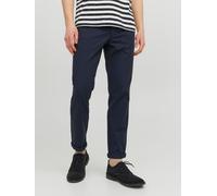 Chinos JACK & JONES "JPSTMARCO JJFURY ANA", Herren, Gr. 32, Länge 34, blau (navy blazer), Web, Obermaterial: 98% Baumwolle, 2% Elasthan, unifarben, slim fit normal, Hosen, Baumwollmischung, slim fit (