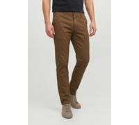 Chinos JACK & JONES "JPSTMARCO mit Stretchkomfort und schmalem Bein", Herren, Gr. 31, Länge 32, braun (cocoa), Web, Obermaterial: 98% Baumwolle, 2% Elasthan, unifarben, slim fit normal, Hosen, Baumwol