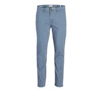 Chinos JACK & JONES "JPSTMARCO mit Stretchkomfort und schmalem Bein", Herren, Gr. 31, Länge 34, blau mirage, Web, Obermaterial: 98% Baumwolle, 2% Elasthan, unifarben, slim fit normal, Hosen, Baumwollm
