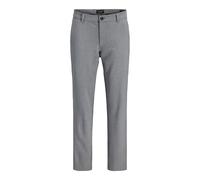 Chinos JACK & JONES "JPSTOLLIE CONNOR CHINO NOOS", Herren, Gr. 29, Länge 30, grau (grau melange), Web, Obermaterial: 69% Polyester, 29% Viskose, 2% Elasthan, meliert, unifarben, regular fit lang, Hose